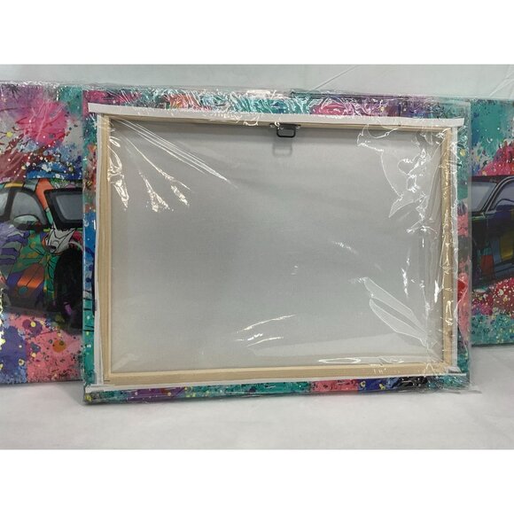 New Colorful Abstract Car Canvas Art Prints Set Of 3 - 16x12 Inches Each - Picture 6 of 6
